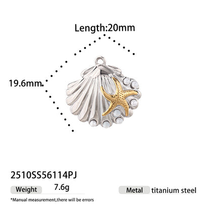 Ocean Love Charms Jewelry Accessories In Silver Titanium Steel
