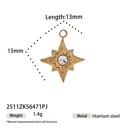 Titanium Steel Love Charms With Zircon Inlay, 18K Real Gold Plated And Electroplated Finish Jewelry Accessories