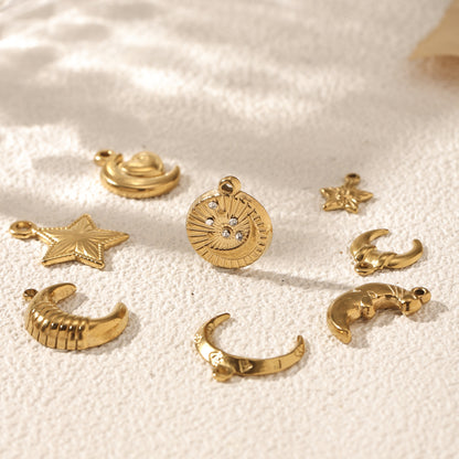 Moon Pattern Jewelry Accessory Made Of Durable Titanium Steel, Stylish And Elegant Design