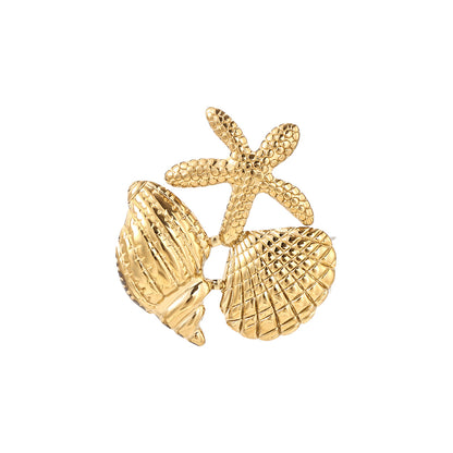 Ocean Pattern Jewelry Accessory In 304 Stainless Steel With Electroplated Finish