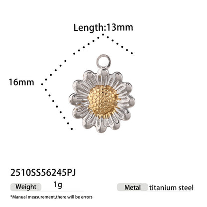 Sun Love Charms Jewelry Accessories In Silver Titanium Steel With Electroplated Finish
