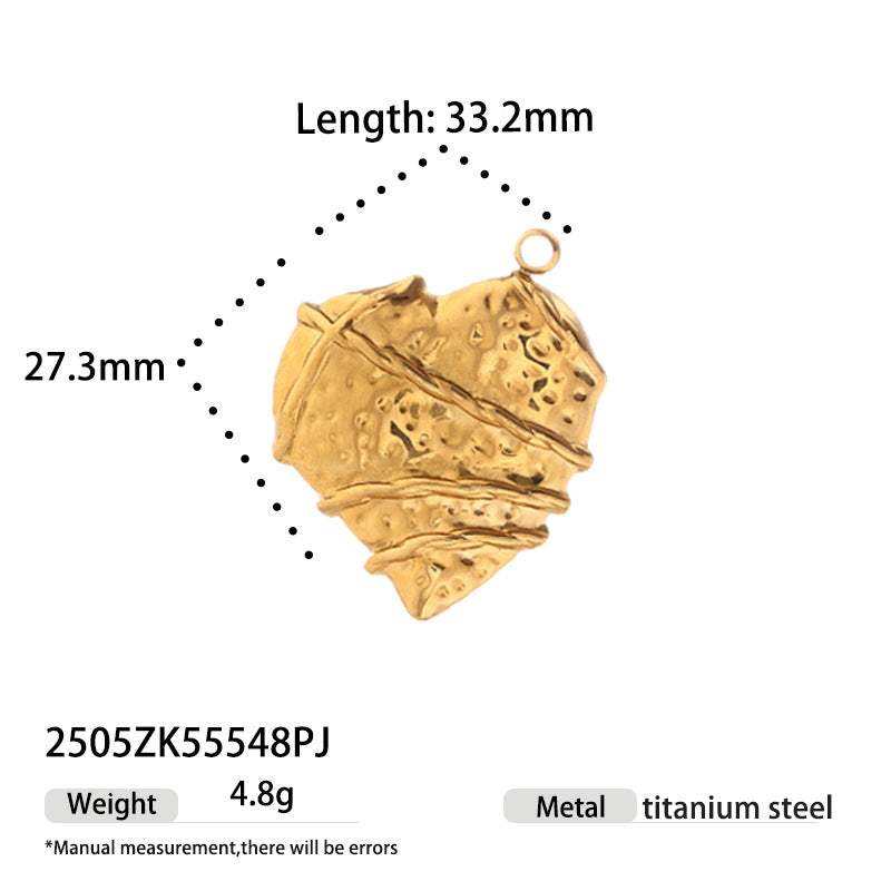 Heart Shape Love Charms Made Of Durable Titanium Steel In Steel Color, Perfect Jewelry Accessories