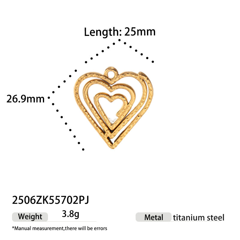 Heart Shape Jewelry Accessory In Durable Titanium Steel, Stylish And Elegant Design