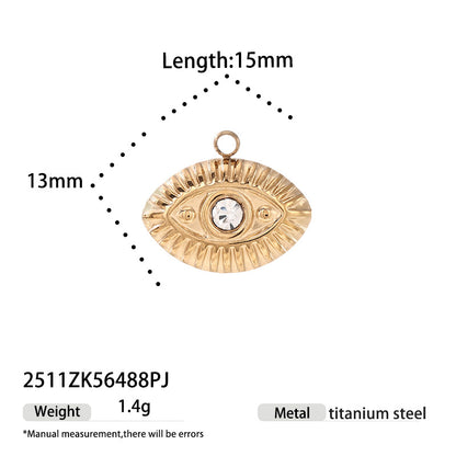 Titanium Steel Love Charms With Zircon Inlay, 18K Real Gold Plated And Electroplated Finish Jewelry Accessories