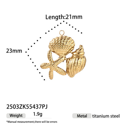 Ocean Pattern Jewelry Accessory In 304 Stainless Steel With Electroplated Finish