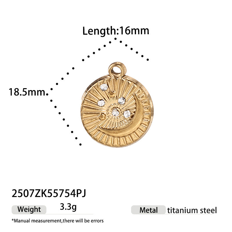 Moon Pattern Jewelry Accessory Made Of Durable Titanium Steel, Stylish And Elegant Design