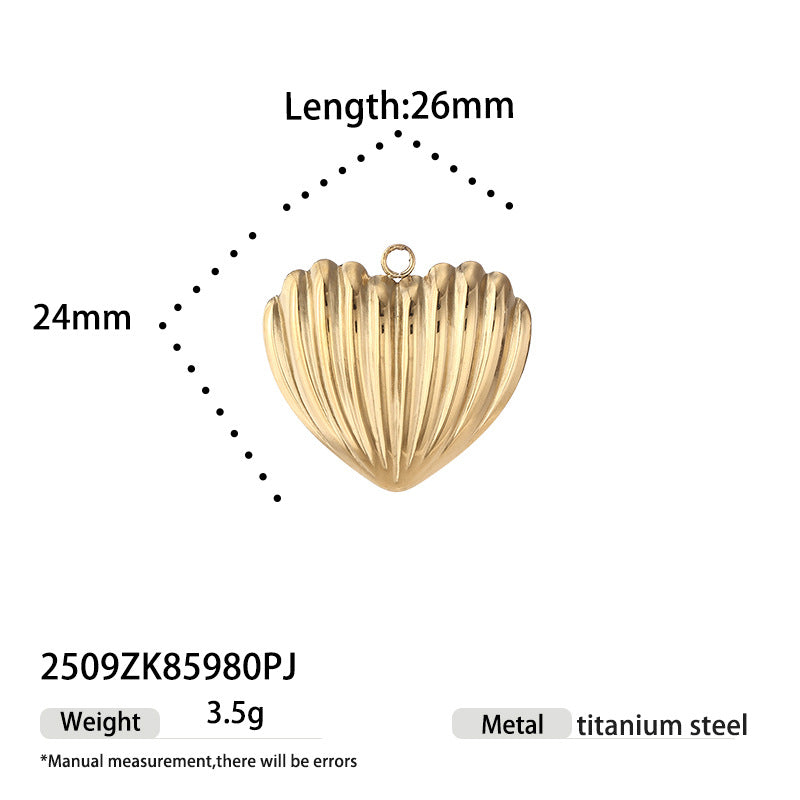 Heart Shape Jewelry Accessory In Durable Titanium Steel, Stylish And Elegant Design
