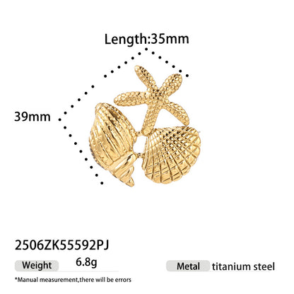 Ocean Pattern Jewelry Accessory In 304 Stainless Steel With Electroplated Finish