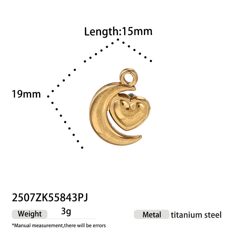 Moon Pattern Jewelry Accessory Made Of Durable Titanium Steel, Stylish And Elegant Design
