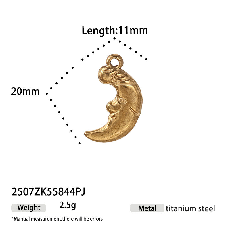 Moon Pattern Jewelry Accessory Made Of Durable Titanium Steel, Stylish And Elegant Design