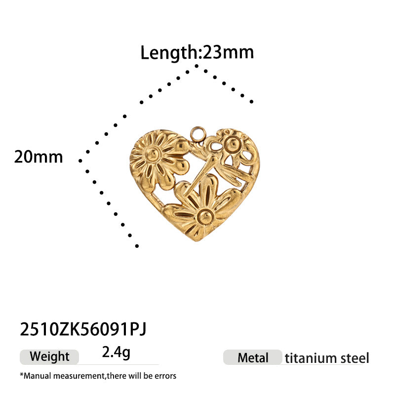 Heart Shape Jewelry Accessory In Durable Titanium Steel, Stylish And Elegant Design