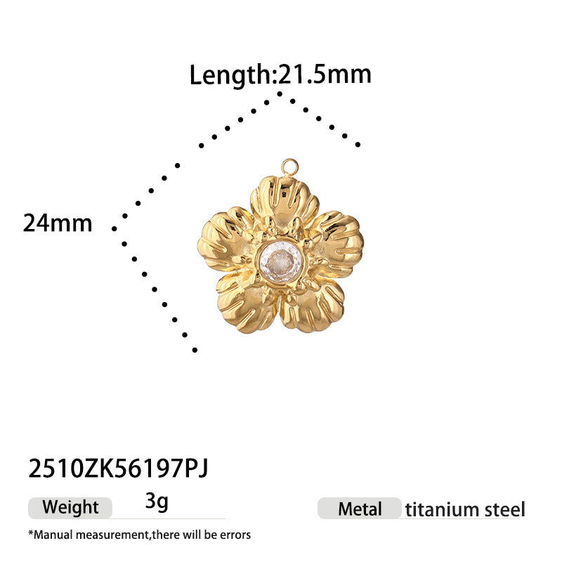 Elegant Jewelry Accessories Featuring Flower Patterns Made Of Durable Titanium Steel