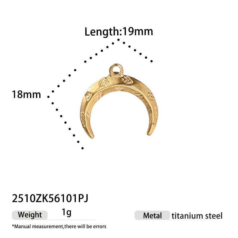 Moon Pattern Jewelry Accessory Made Of Durable Titanium Steel, Stylish And Elegant Design