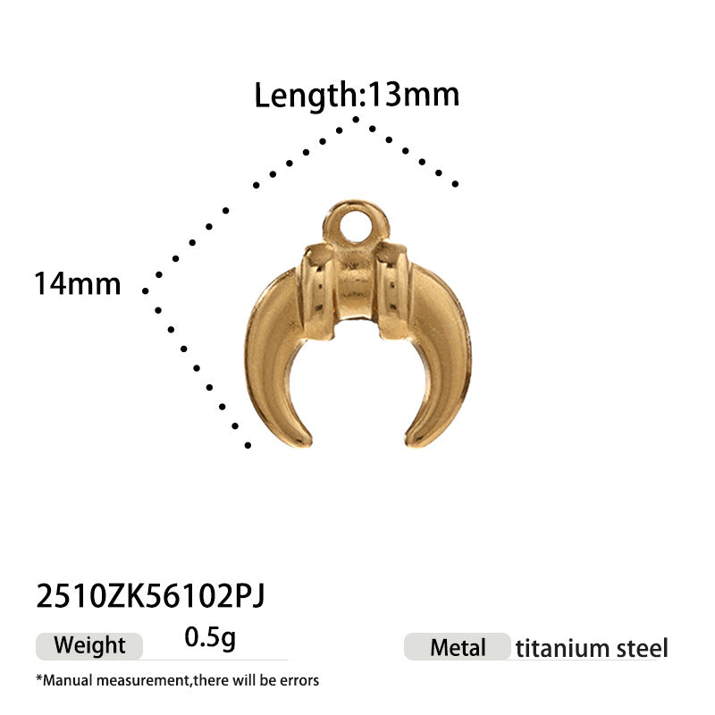 Moon Pattern Jewelry Accessory Made Of Durable Titanium Steel, Stylish And Elegant Design