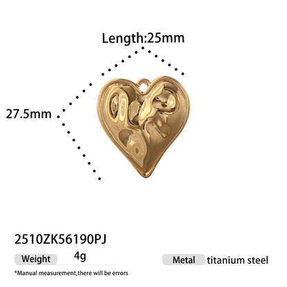 Heart Shape Jewelry Accessory In Durable Titanium Steel, Stylish And Elegant Design