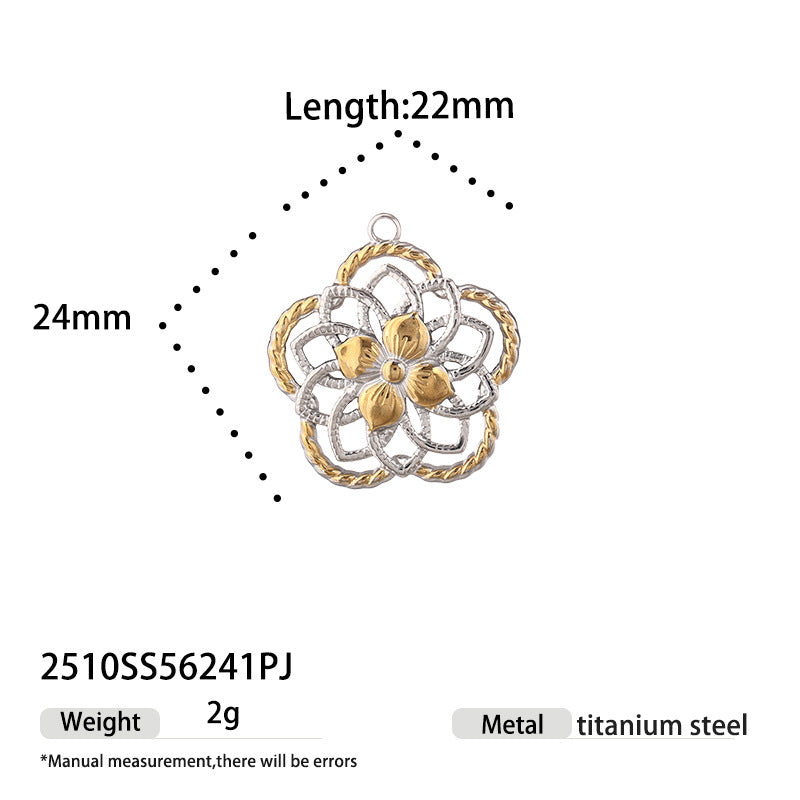 Sun Love Charms Jewelry Accessories In Silver Titanium Steel With Electroplated Finish