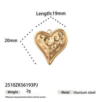 Heart Shape Love Charms Made Of Durable Titanium Steel In Steel Color, Perfect Jewelry Accessories