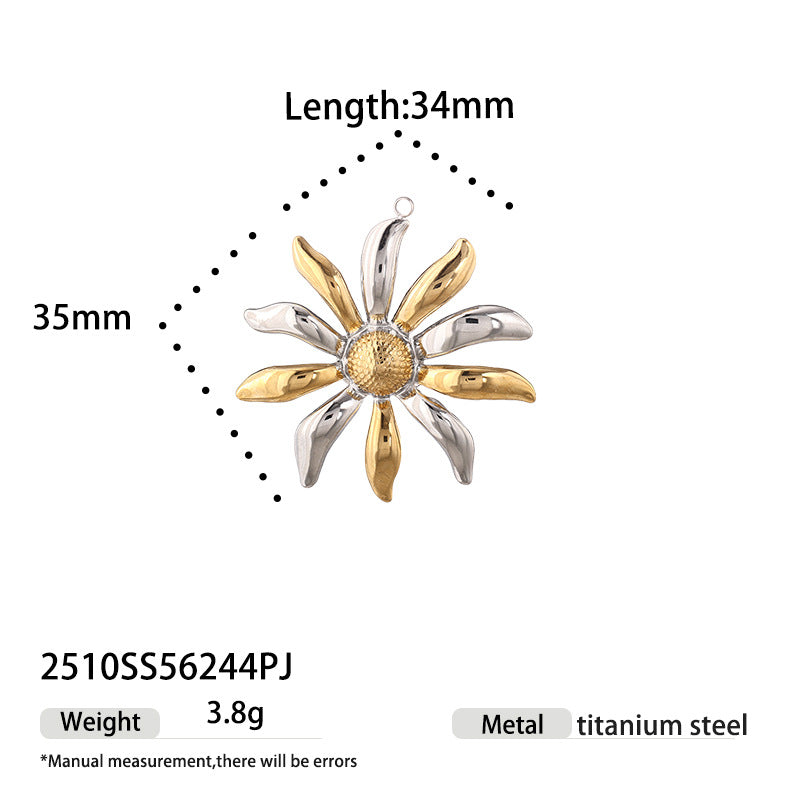 Sun Love Charms Jewelry Accessories In Silver Titanium Steel With Electroplated Finish
