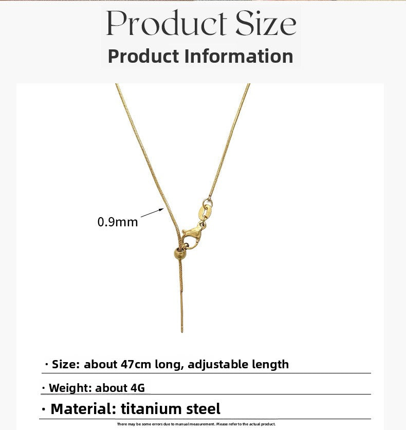 For Love Charms Necklace In Golden Titanium Steel With Durable Cable Chain