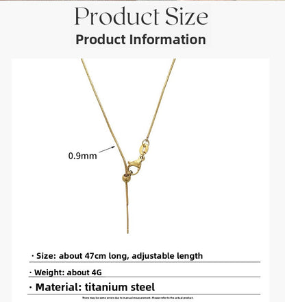For Love Charms Necklace In Golden Titanium Steel With Durable Cable Chain