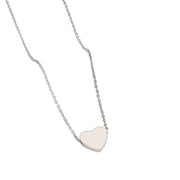 Through-hole Heart-shaped Necklace ( Silver )