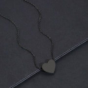 Through Hole Heart Necklace (Black)