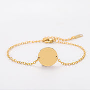 Gold Inner Hole Round Cross Chain Bracelet