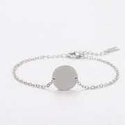 Silver Inner Hole Round Cross Chain Bracelet