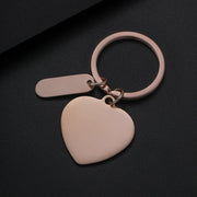 30mm Heart-Shaped Small Long Key Ring Rose Gold Set
