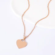 20mm Fan-shaped Hole Heart-shaped + Flat Cross Chain Rose Gold