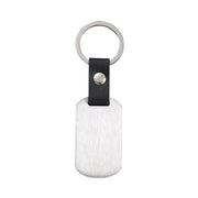Silver Leather 50 * 28mm Dog Tag Keychain