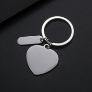 30mm Heart-Shaped Small Long Key Ring Silver Sets