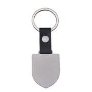 Silver Leather 42.2 * 30mm Shield Keychain