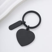 30mm Heart-Shaped Small Long Key Ring Black Sets