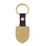 Gold Leather 42.2 * 30mm Shield Keychain