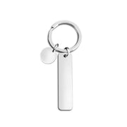 Silver strip + silver small circle + silver key ring (assembled)
