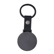 Black Leather 35mm round Keychain