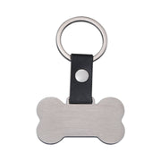 Silver Leather 50*27.6mm Bone Keychain
