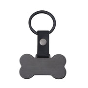 Black Leather 50 * 27.6mm Bone Keychain