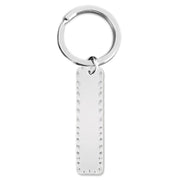 Glossy silver single-sided pit strip + silver key ring (assembled)