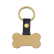Gold Leather 50 * 27.6mm Bone Keychain