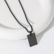 22X15mm Square Hole Rectangle Pearl Chain Necklace Black
