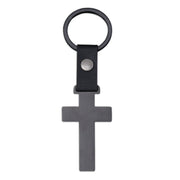 Black Leather 53.5 * 30mm Cross Keychain