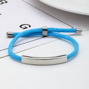 Light Blue Rope Bracelet Silver