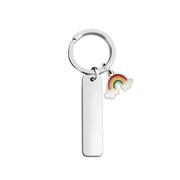 Silver strip + rainbow + silver key ring (assembled)