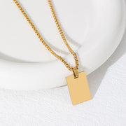 22X15mm Square Hole Rectangle Pearl Chain Necklace Gold