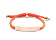 Orange Rope Bracelet Rose Gold