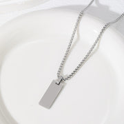 25X10mm Square Hole Rectangle Pearl Chain Necklace Silver