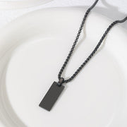 25X10mm Square Hole Rectangle Pearl Chain Necklace Black