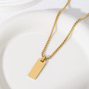 25X10mm Square Hole Rectangle Pearl Chain Necklace Gold